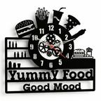 "Yummy Food, Good Mood" Premium Acrylic Wall Clock 12"