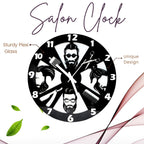 Salon clock 360 12″ Numbered Wall Clock, Black