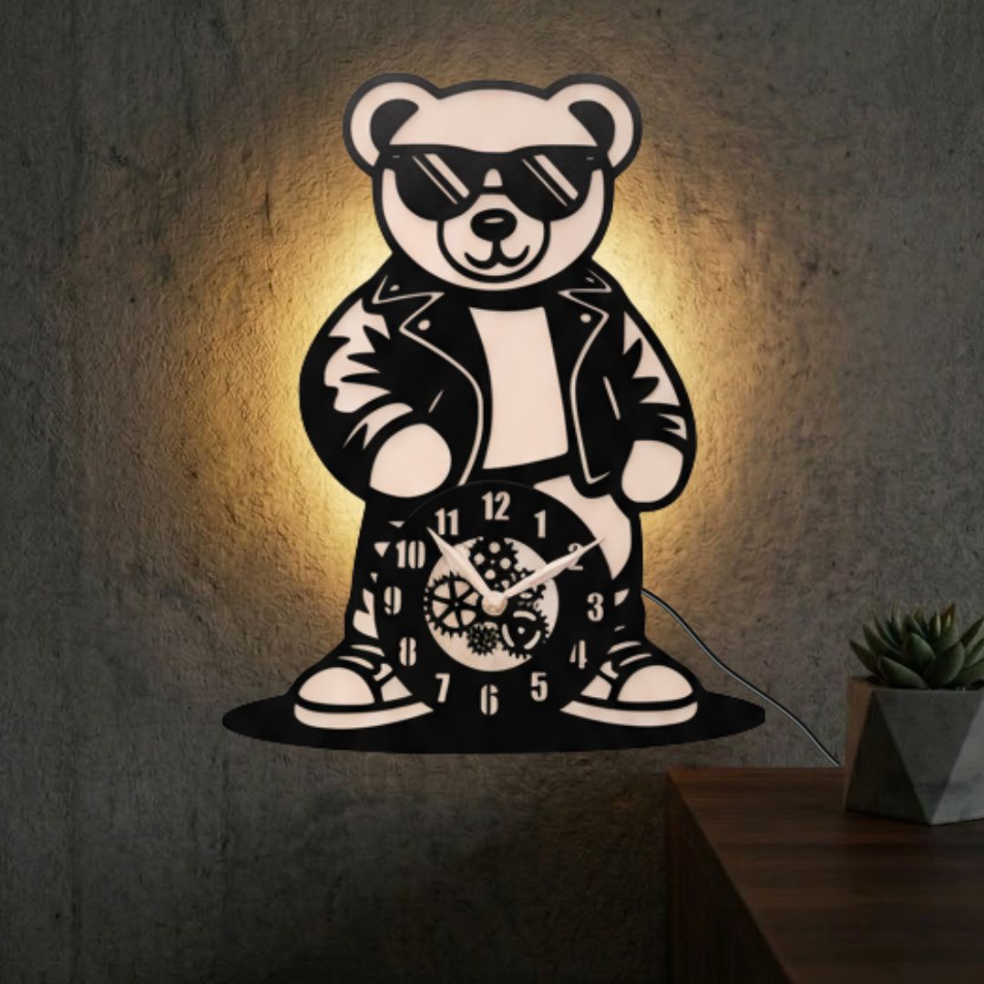 "Cool Teddy" Premium Acrylic Wall Clock