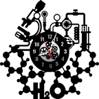 Chemistry Art 12” PlexiGlass Glossy Black Wall Clock