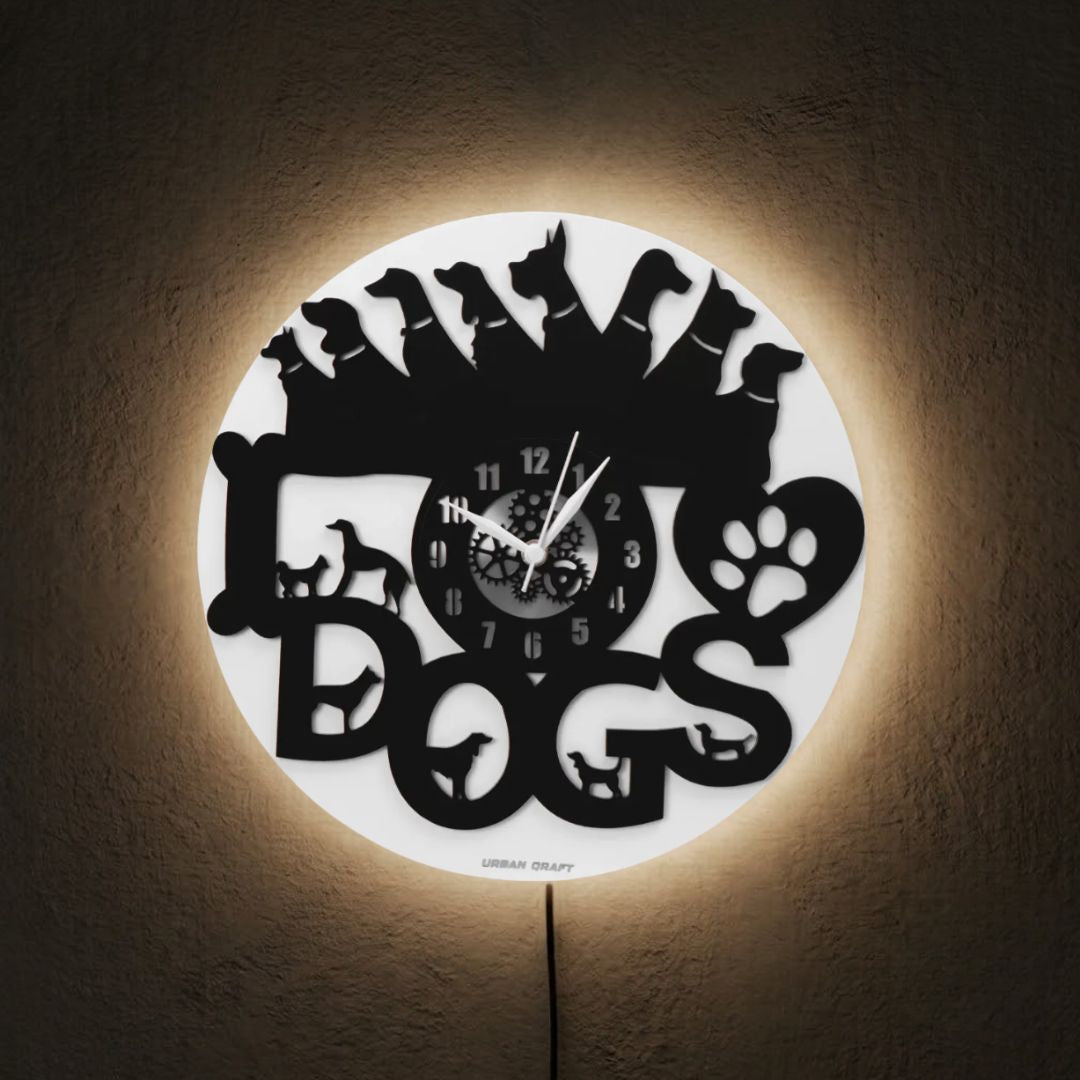 Dog Wall Clock 12″  Premium Layered Wall Clock