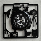 Camera Gear Square Wall Clock 12 inch