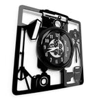 Camera Gear Square Wall Clock 12 inch