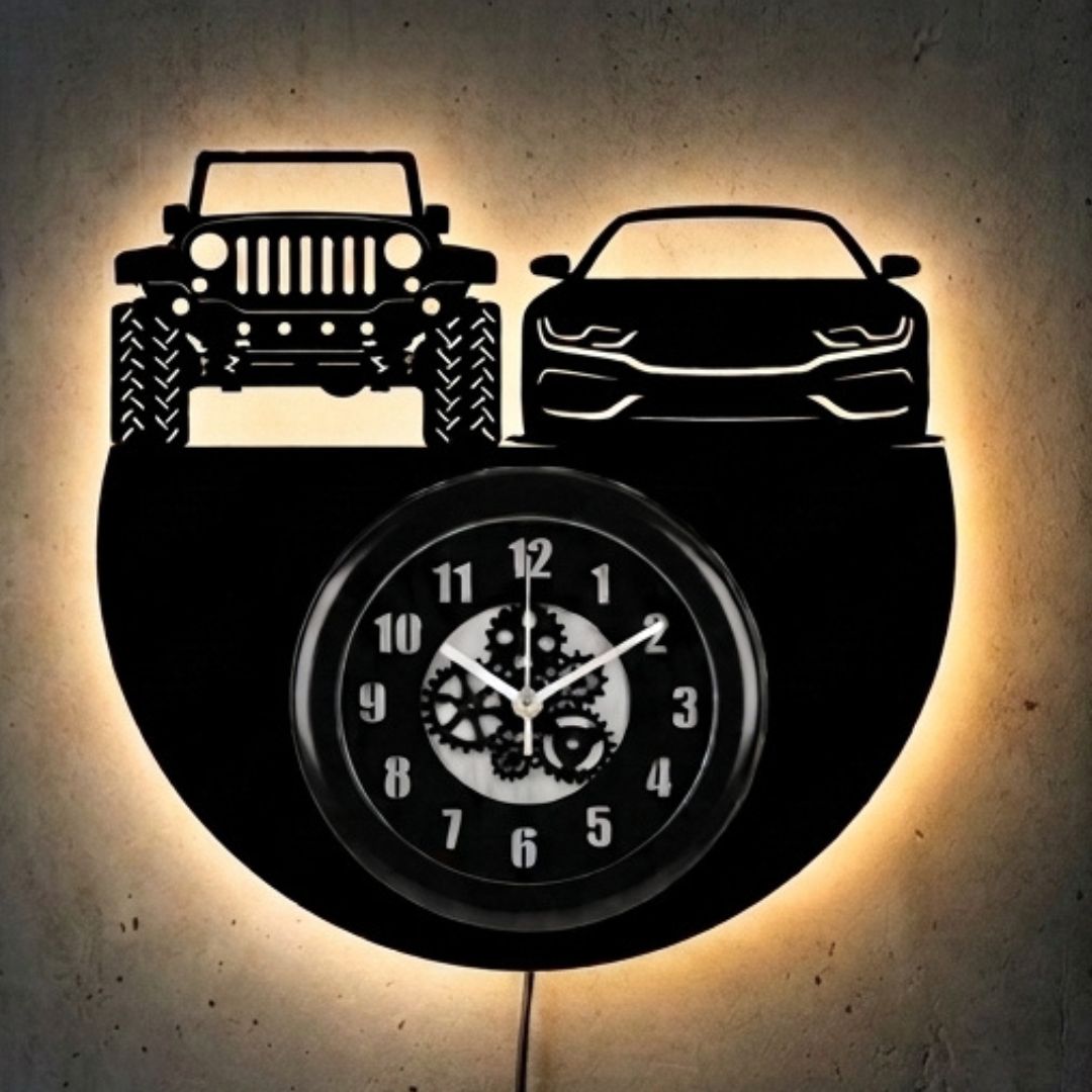 Off-Road Car Wall Clock 12 inch with Glass