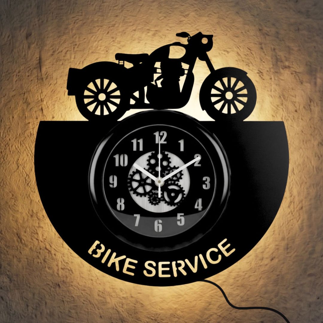 Bike Service Wall Clock 12 Inch