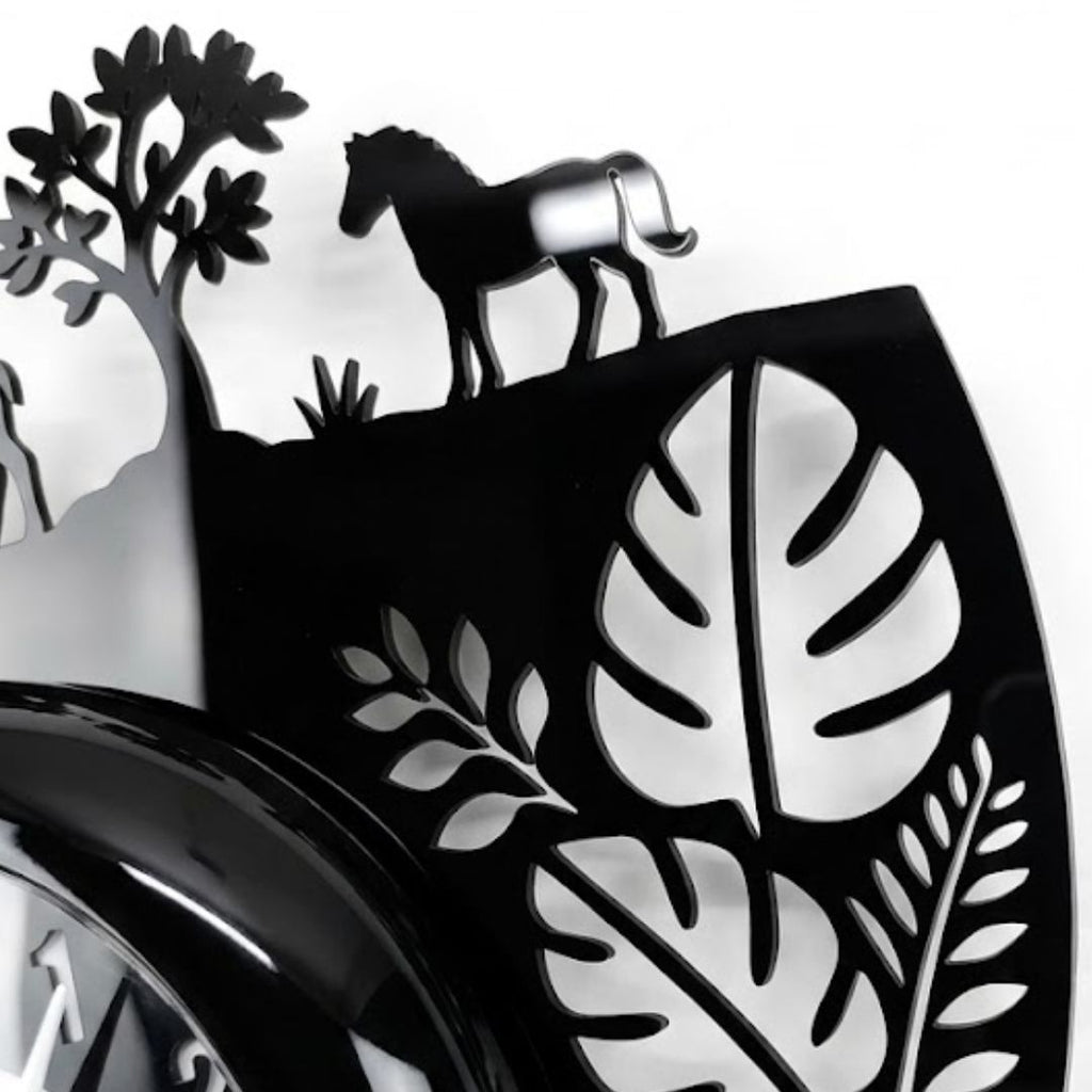 Jungle Acrylic Wall Clock 12 inch With Glass
