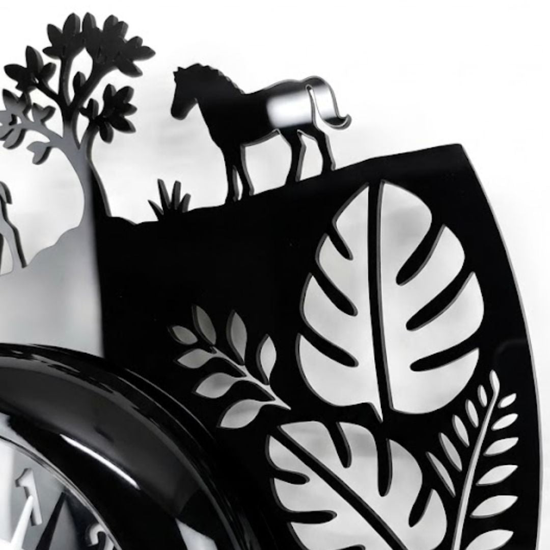 Jungle Acrylic Wall Clock 12 inch With Glass