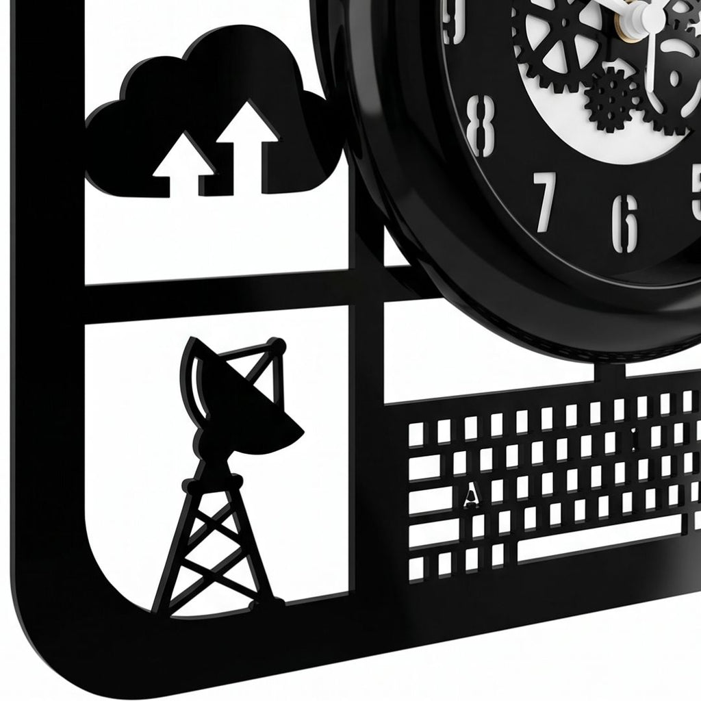 Cyber Tech Acrylic Wall Clock 12 inch with Glass