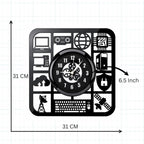 Cyber Tech Acrylic Wall Clock 12 inch with Glass