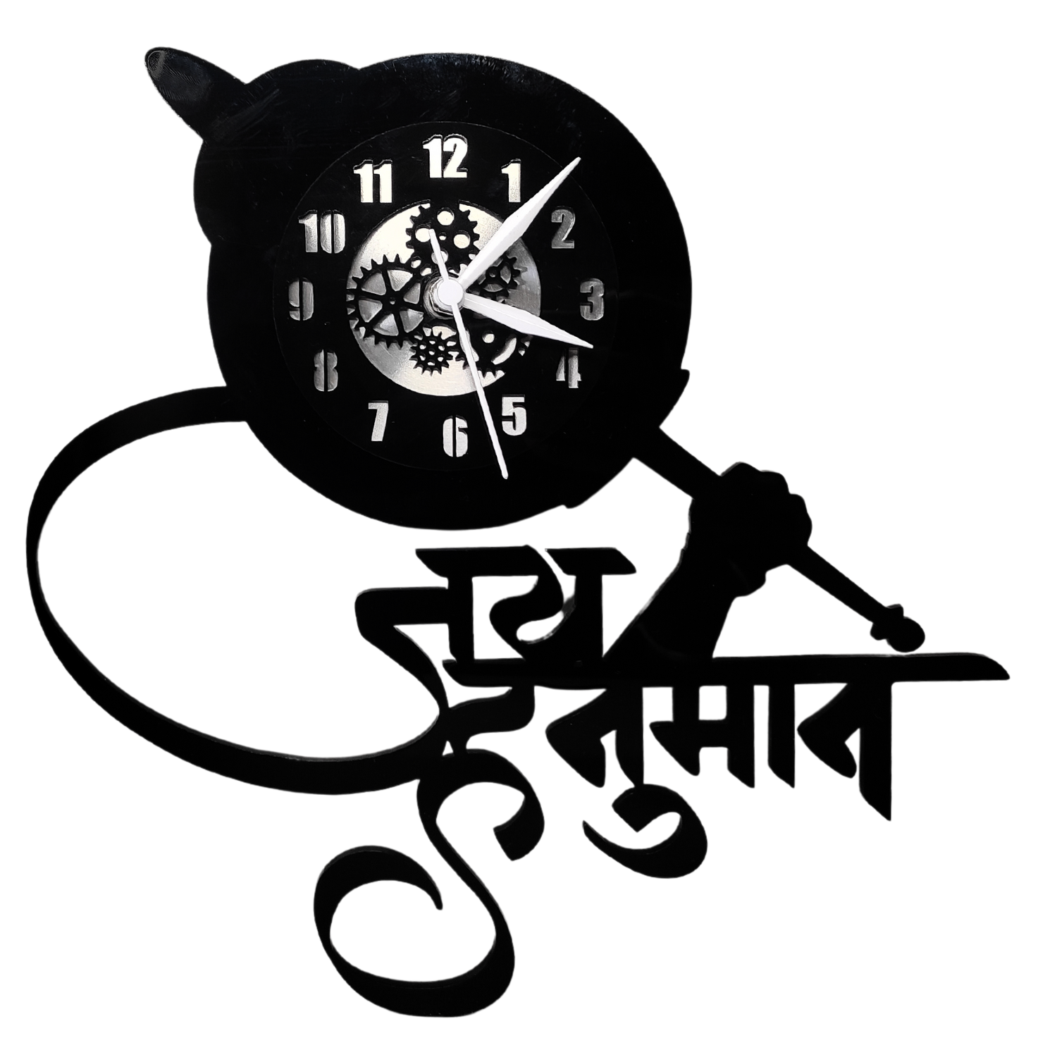 Devotional "Jai Hanuman" Premium Acrylic Wall Clock 12"