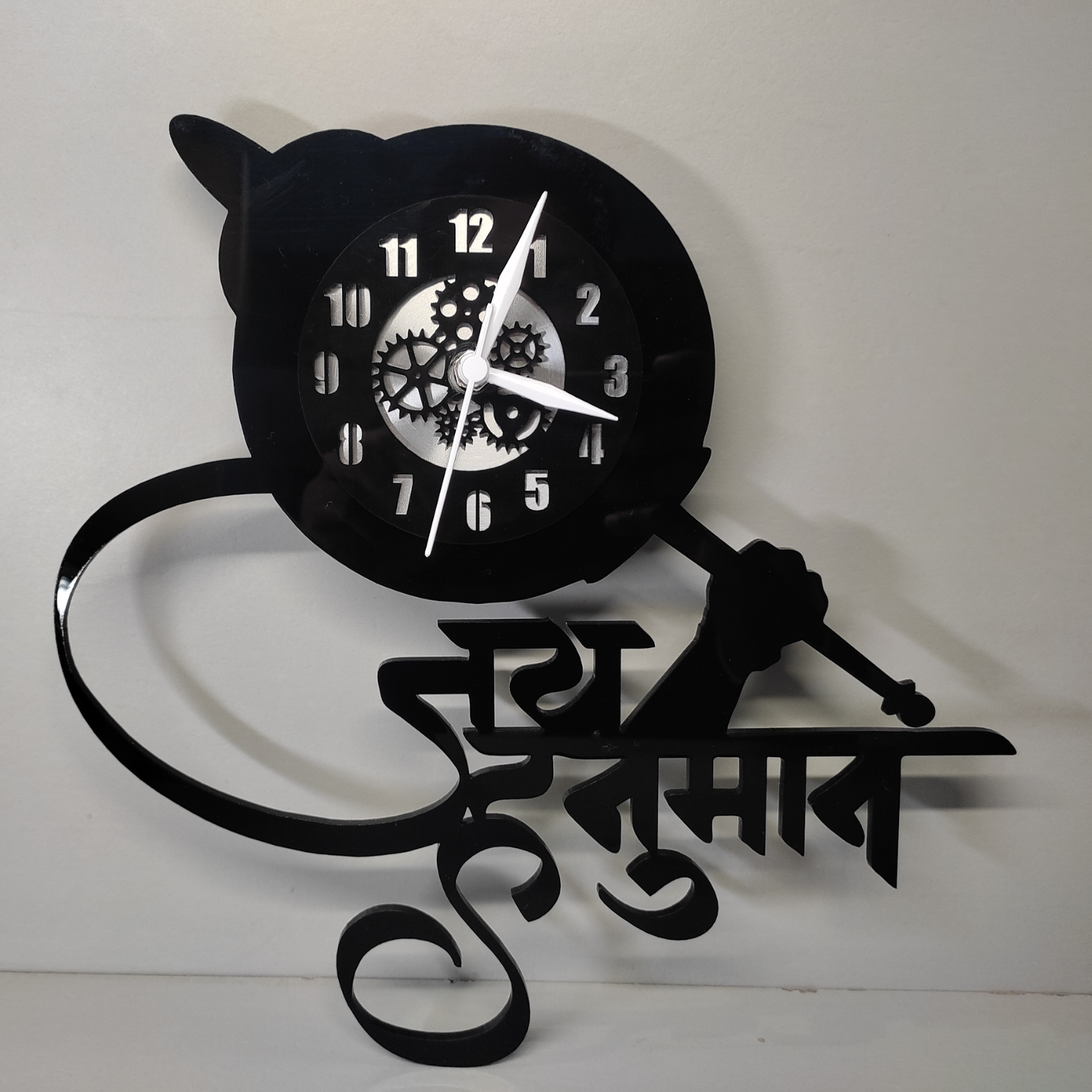 Devotional "Jai Hanuman" Premium Acrylic Wall Clock 12"