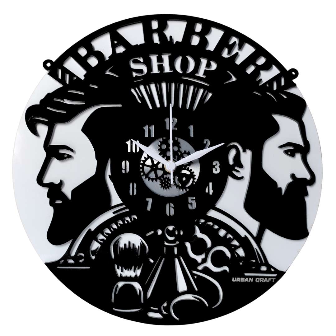 Men's Salons 12″ Numbered Wall Clock, Black