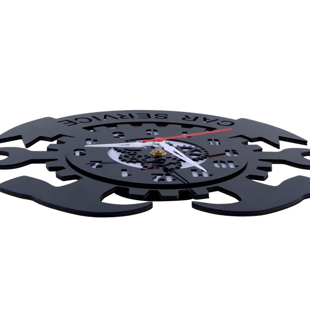 Car Service Wall Clock 12″ , Tough Plexi Glass , Gear Clock