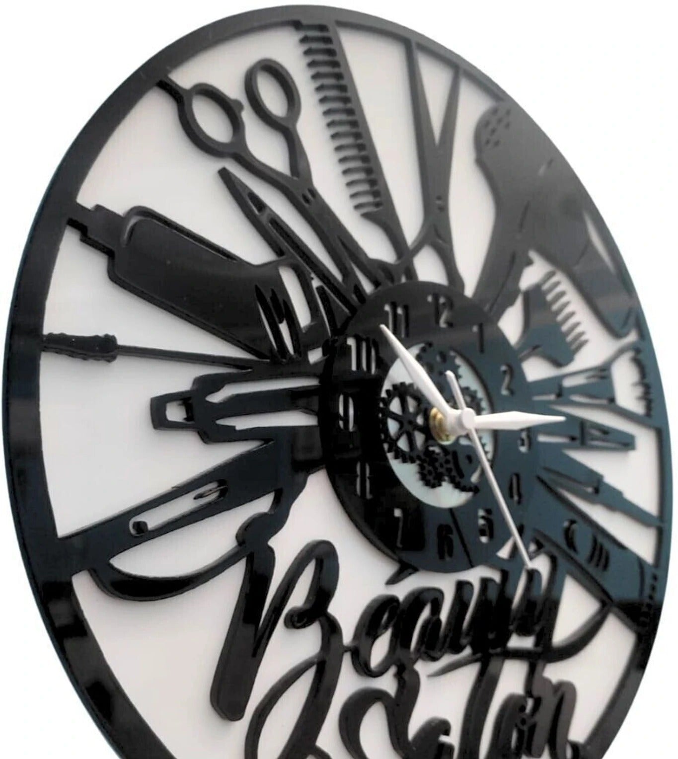 Beauty Salon & Cosmetics Wall Clock, 12″ Wall Clock, Plexi Glass 31 CM