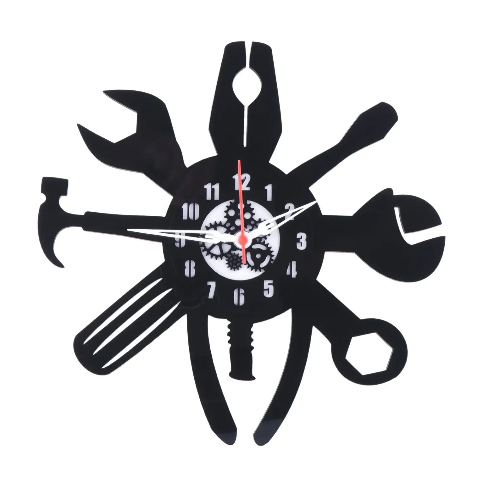 Ultimate Mechanic Tool Clock, 12″ Black