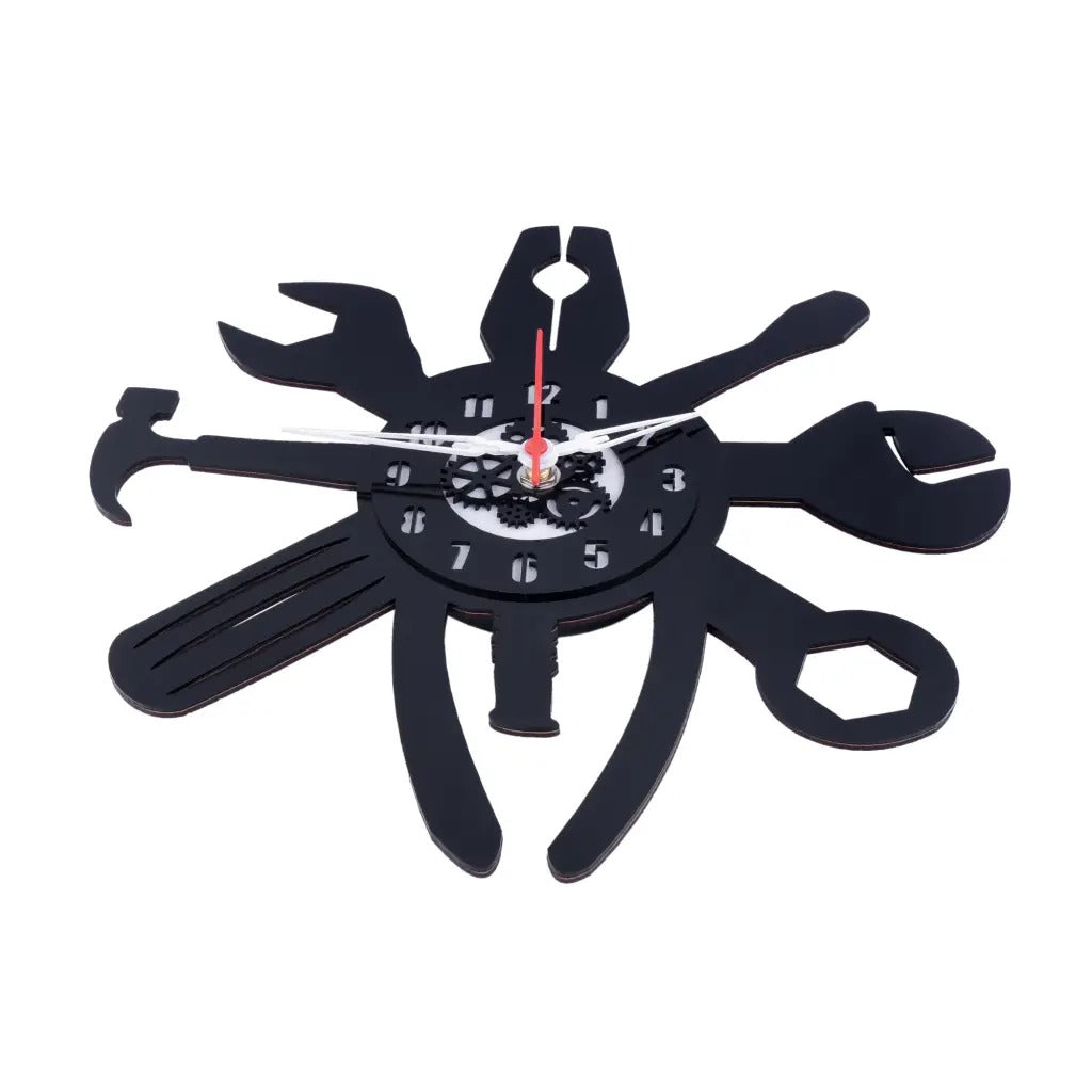 Ultimate Mechanic Tool Clock, 12″ Black