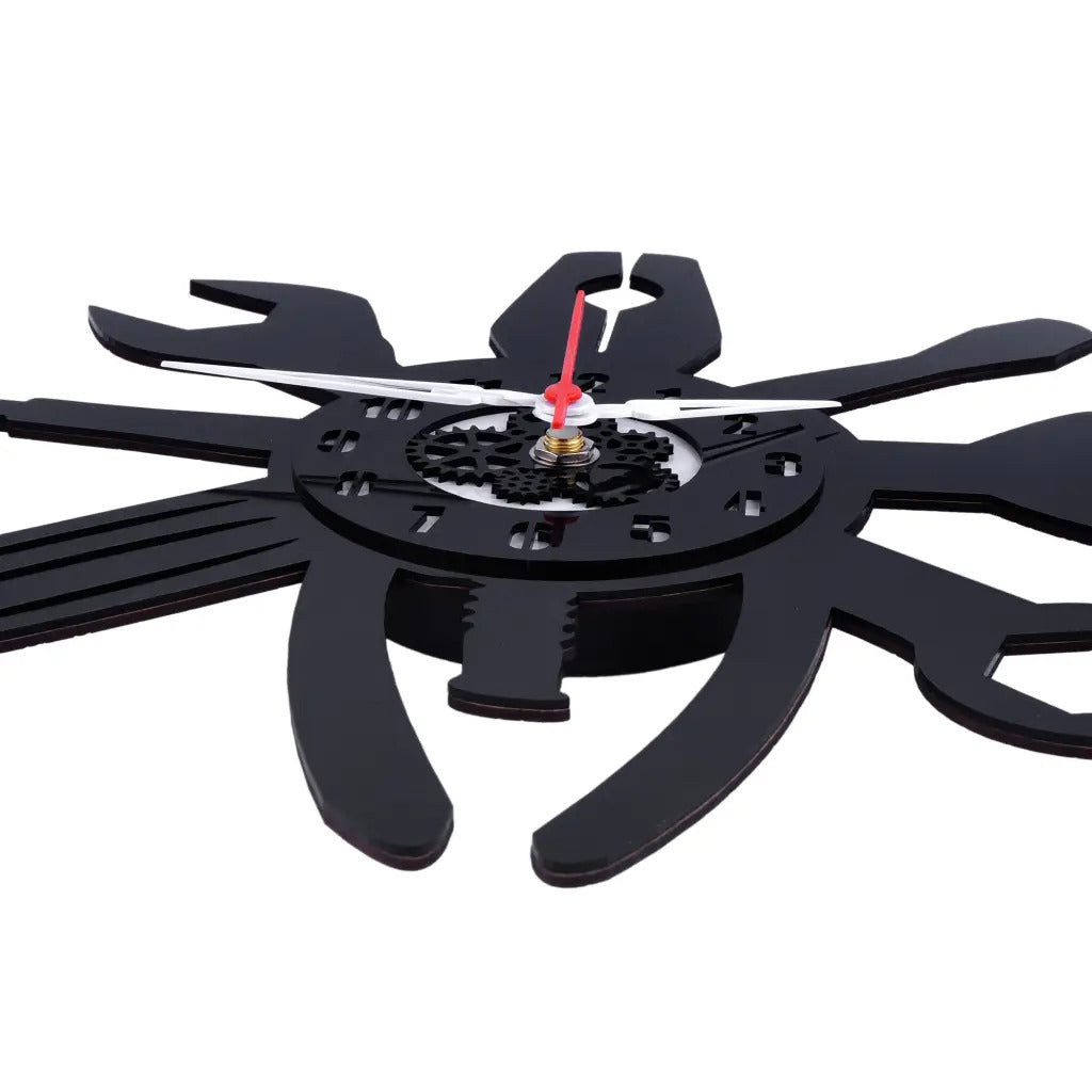 Ultimate Mechanic Tool Clock, 12″ Black