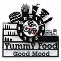"Yummy Food, Good Mood" Premium Acrylic Wall Clock 12"