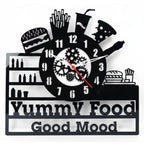"Yummy Food, Good Mood" Premium Acrylic Wall Clock 12"