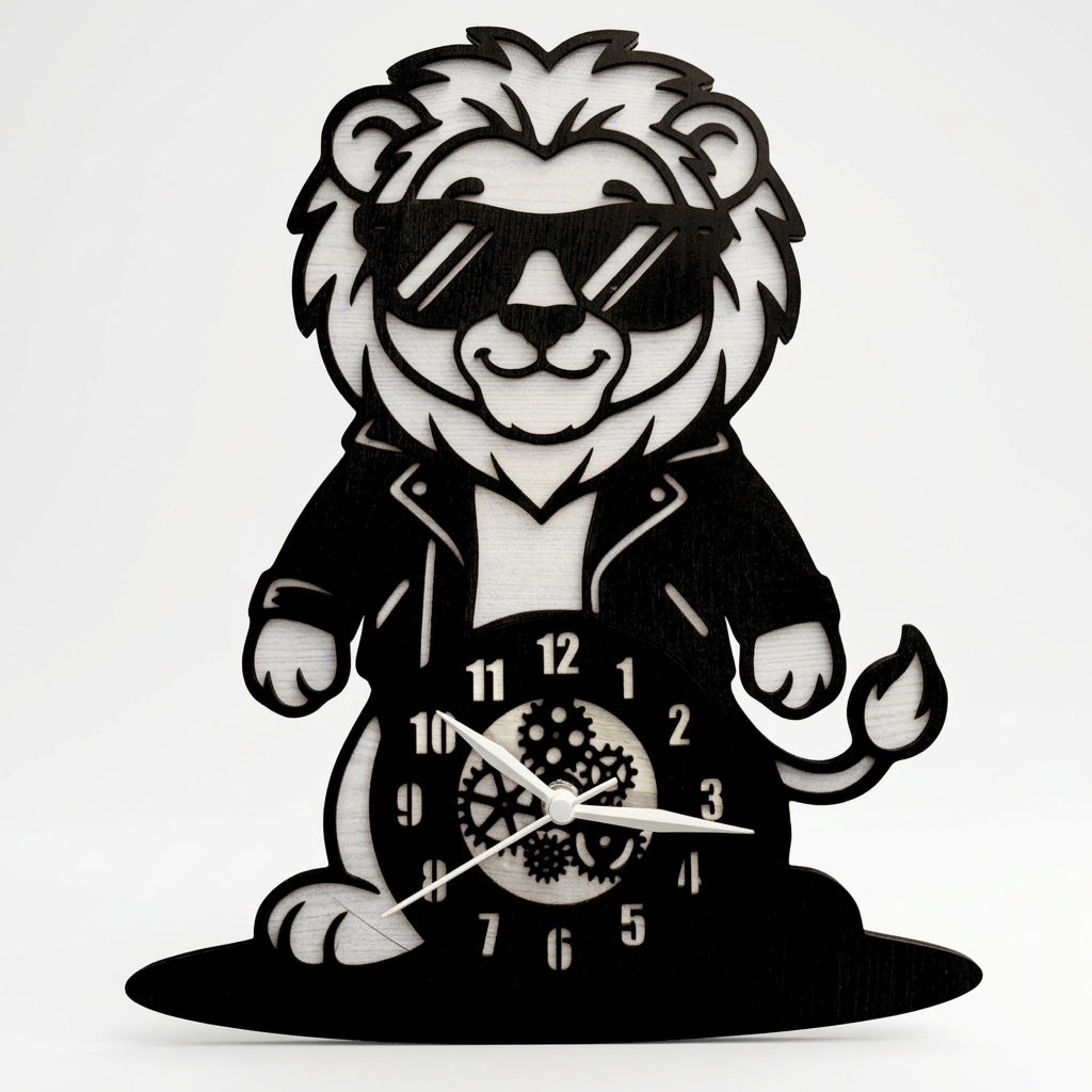 Cool Lion Premium Acrylic Wall Clock 12"