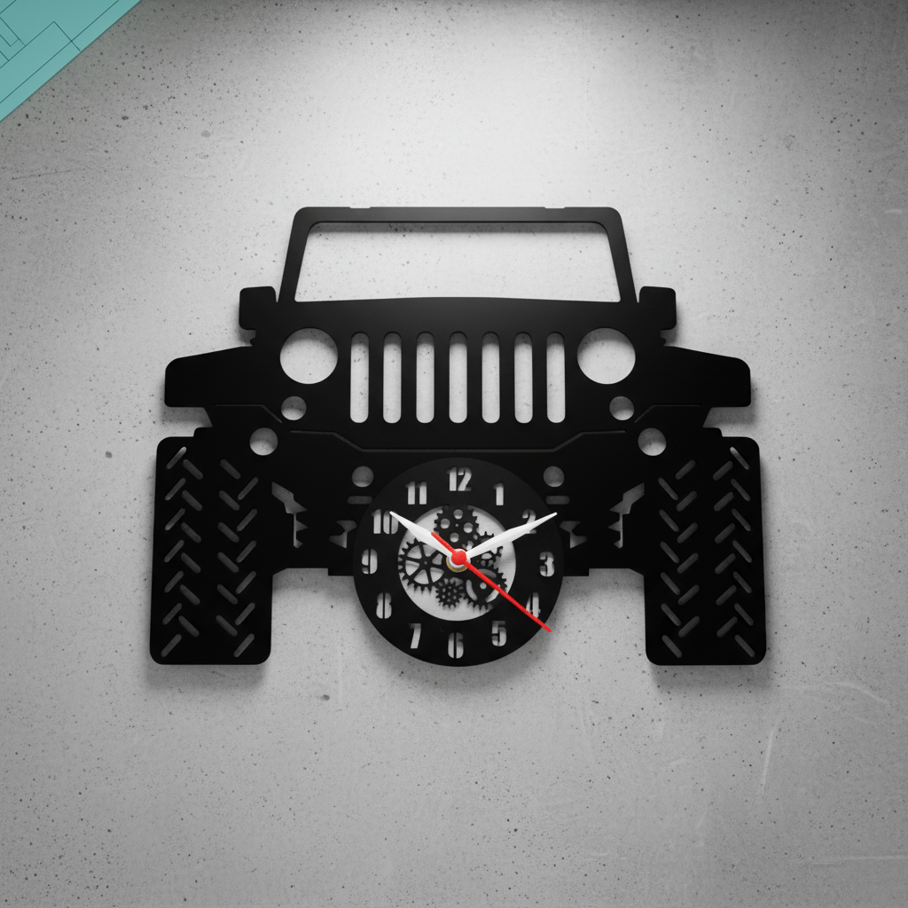 Off-Road SUV Wall Clock 12"  Premium Plexi Glass Wall Clock