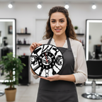 Premium Unisex Barber Shop & Hair Salon AI Designed  Wall Clock 12"