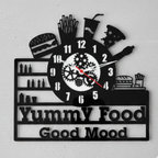 "Yummy Food, Good Mood" Premium Acrylic Wall Clock 12"