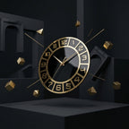 Gold & Black Luxury Wall Clock 12"