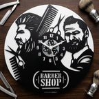 Stylish 2 Men’s Salon Wall Clock, 12″ Premium Barbershop  Wall Clock