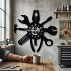 Ultimate Mechanic Tool Clock, 12″ Black