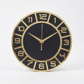 Gold & Black Luxury Wall Clock 12"