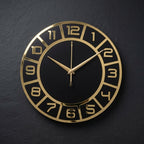 Gold & Black Luxury Wall Clock 12"