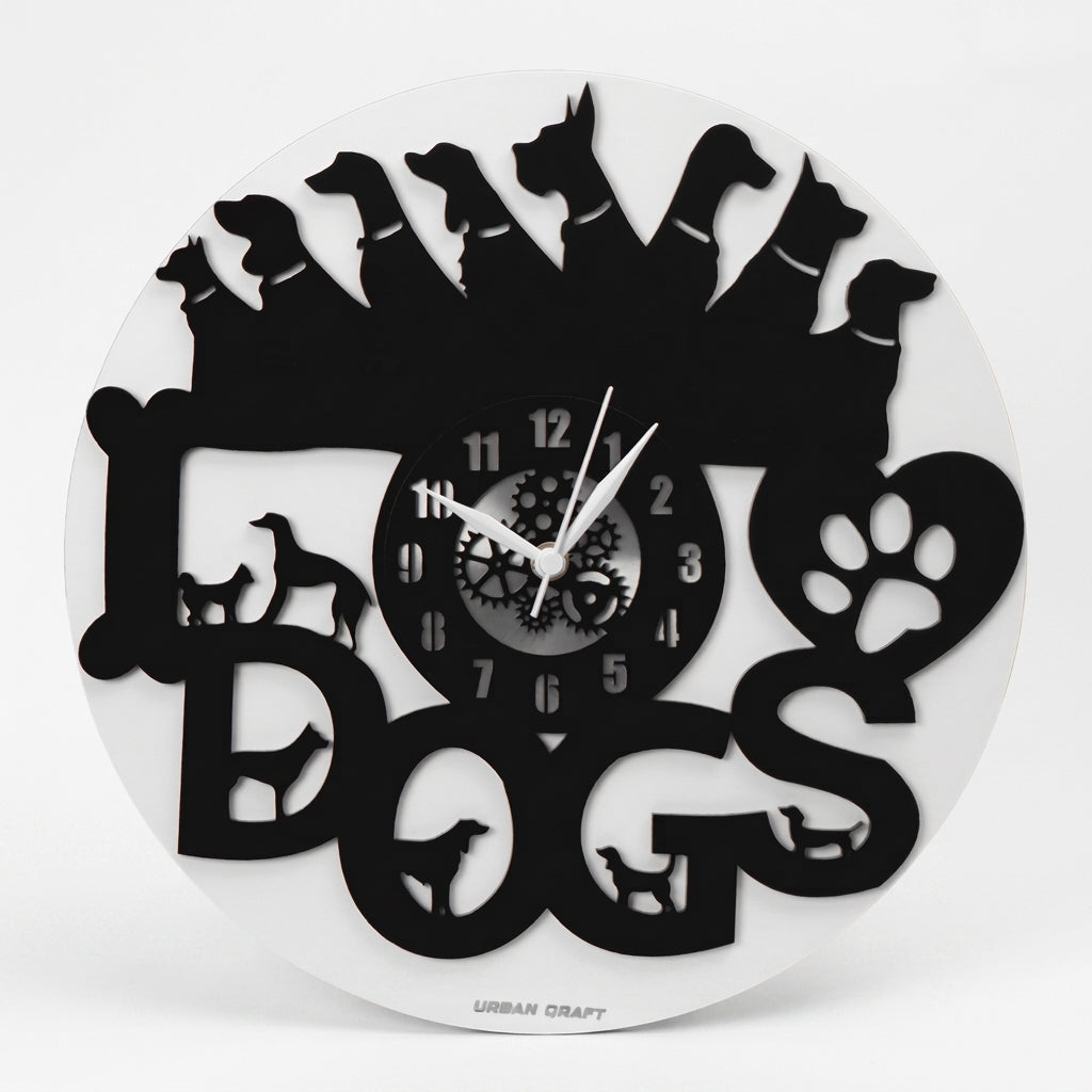 Dog Wall Clock 12″  Premium Layered Wall Clock