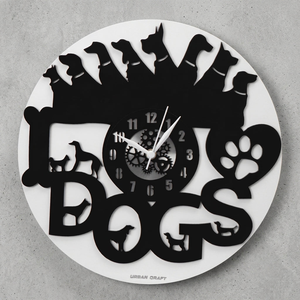 Dog Wall Clock 12″  Premium Layered Wall Clock