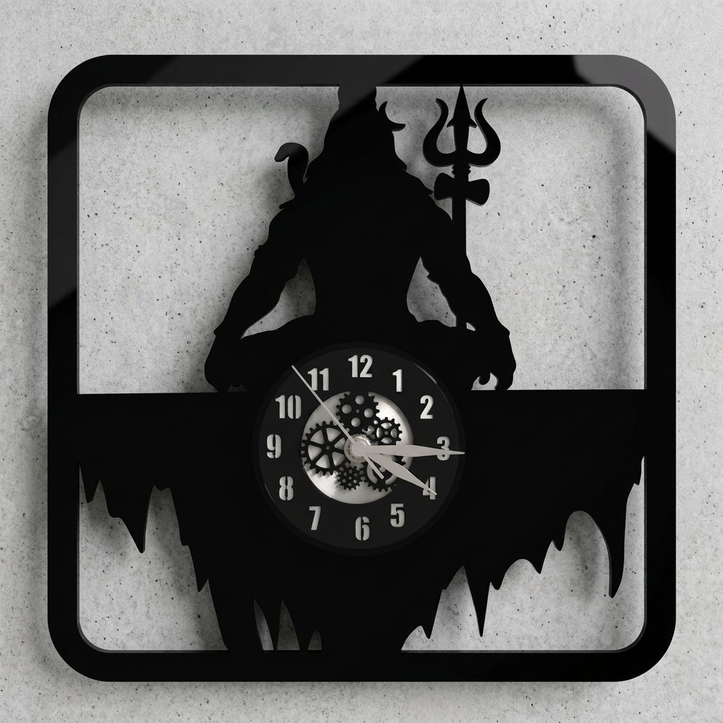 Lord Shiva "Mahadev" Premium Square Acrylic Wall Clock