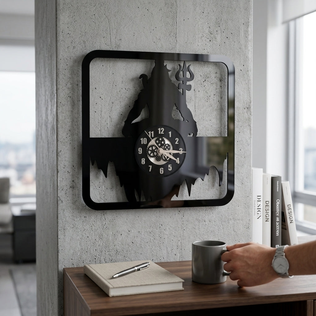 Lord Shiva "Mahadev" Premium Square Acrylic Wall Clock