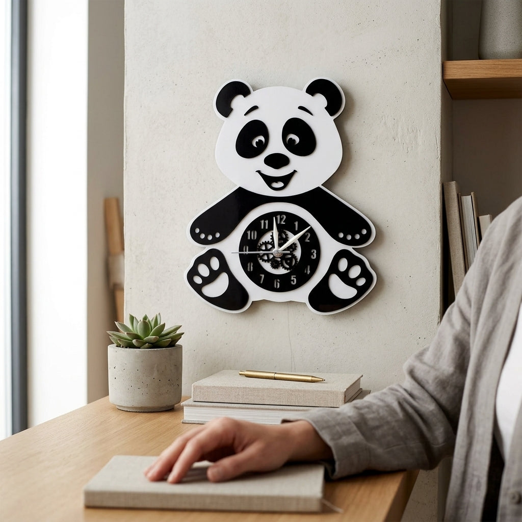 Playful Panda Premium Acrylic Wall Clock 12"