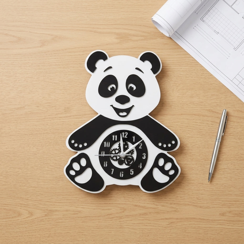 Playful Panda Premium Acrylic Wall Clock 12"