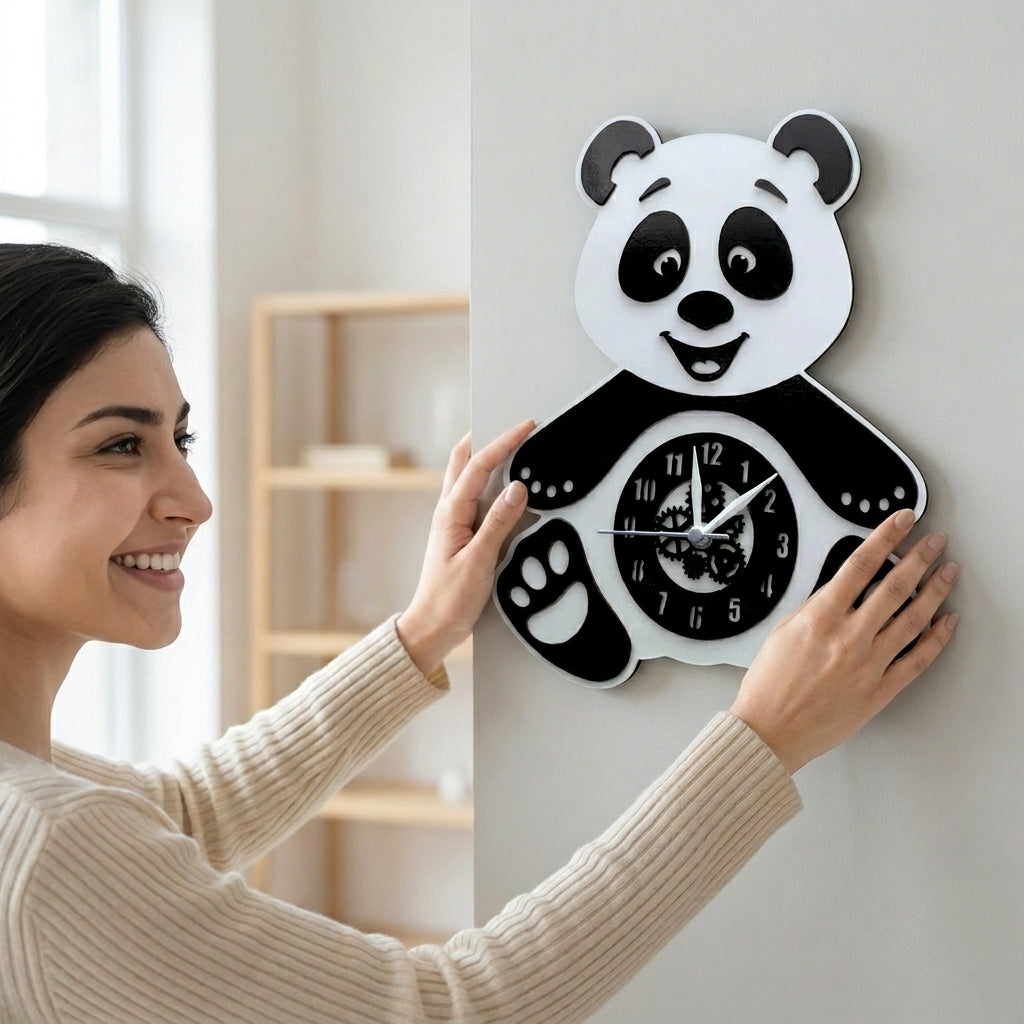 Playful Panda Premium Acrylic Wall Clock 12"