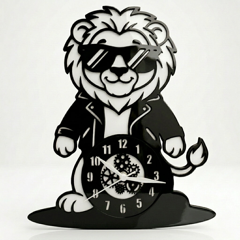 Cool Lion Premium Acrylic Wall Clock 12"