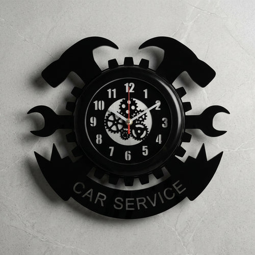 Car Service Premium Wall Clock with Glass Cover || AI-Engineered