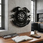 Car Service Premium Wall Clock with Glass Cover || AI-Engineered