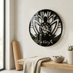Yoga 12” PlexiGlass Glossy Black Wall Clock