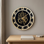 Lord Ganesha Luxury Gold & Black Wall Clock 12"