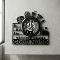 Yummy Food, Premium Glass-Cover Wall Clock
