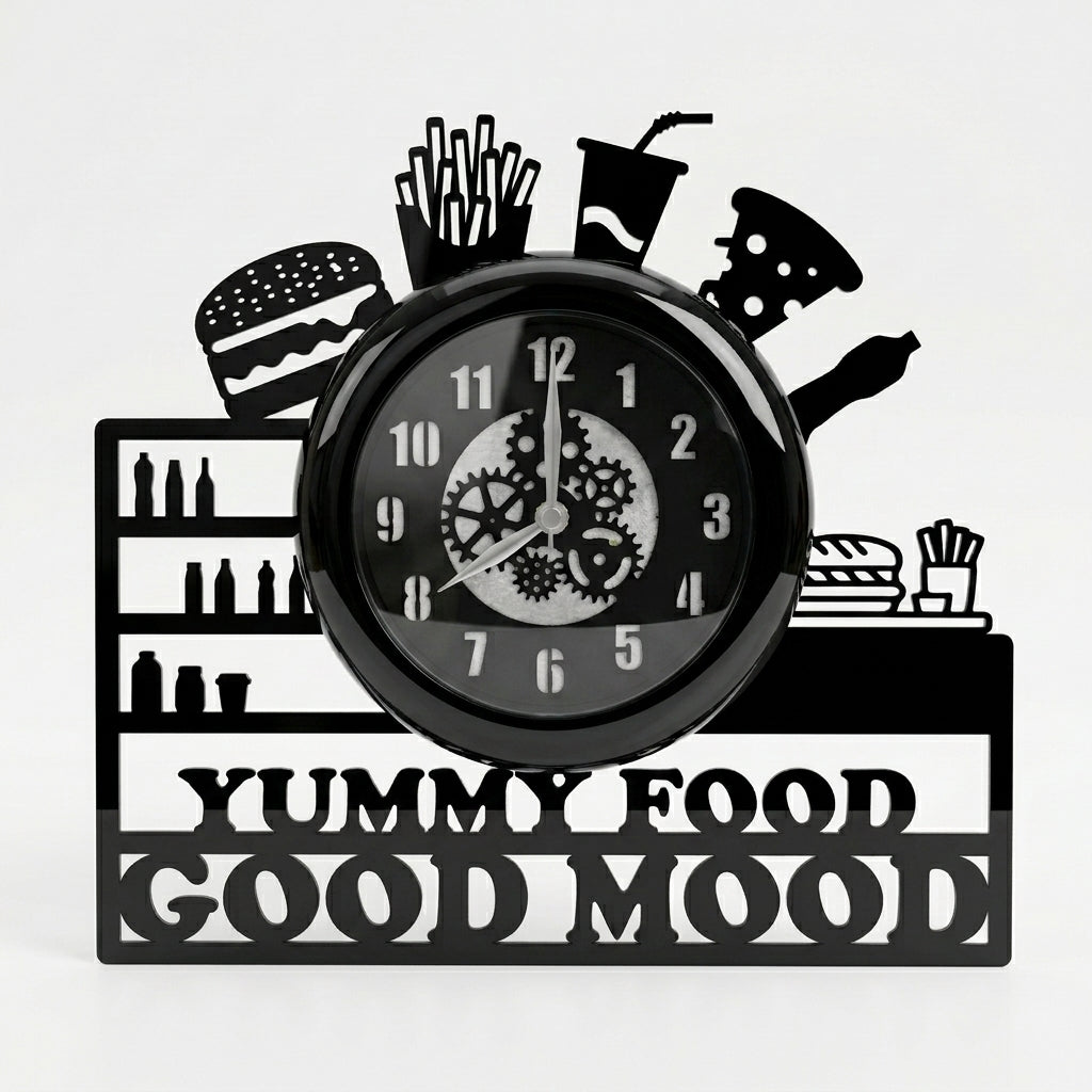 Yummy Food, Premium Glass-Cover Wall Clock