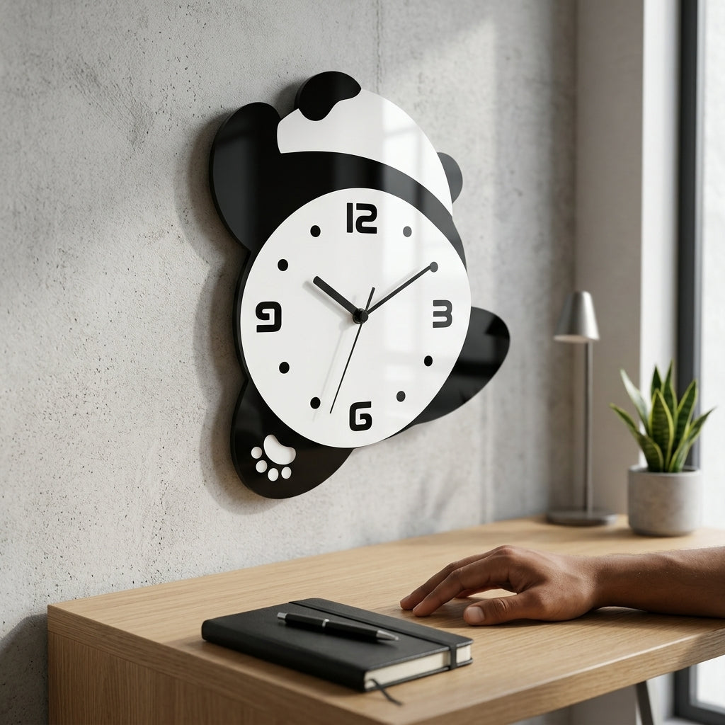 Urban Qraft "Lazy Rolling Panda" Premium Acrylic Wall Clock