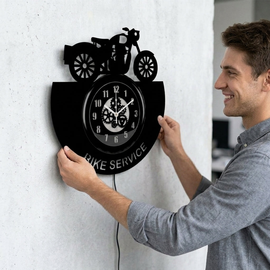 Bike Service Wall Clock 12 Inch