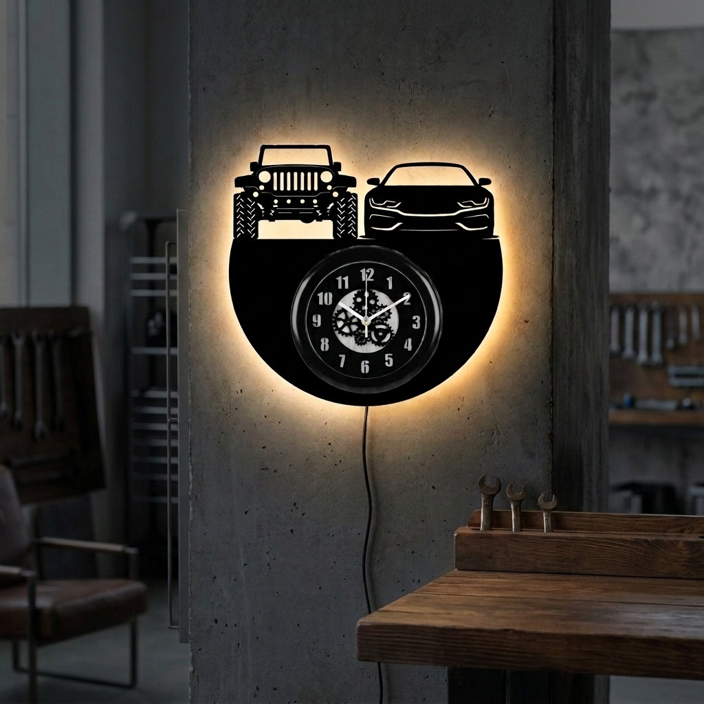 Off-Road Car Wall Clock 12 inch with Glass